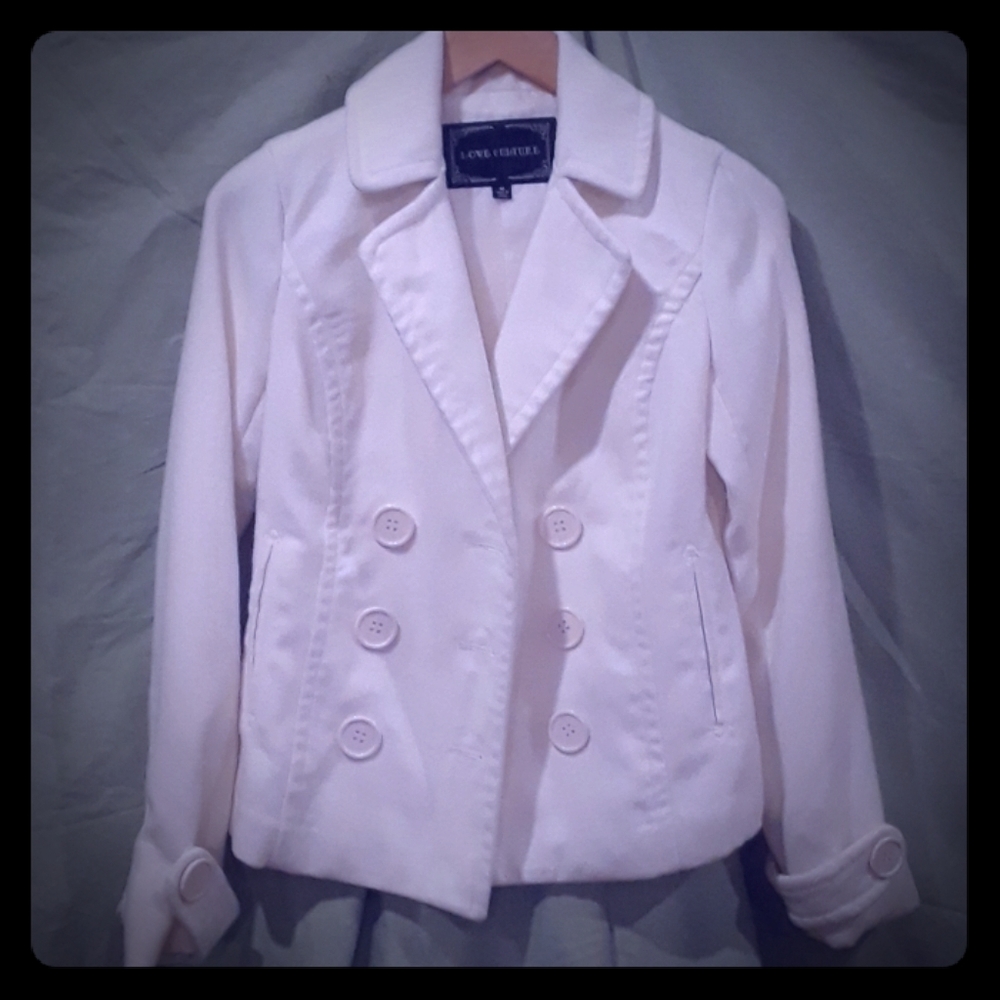 Love Culture Soft Felt Peacoat Jacket
